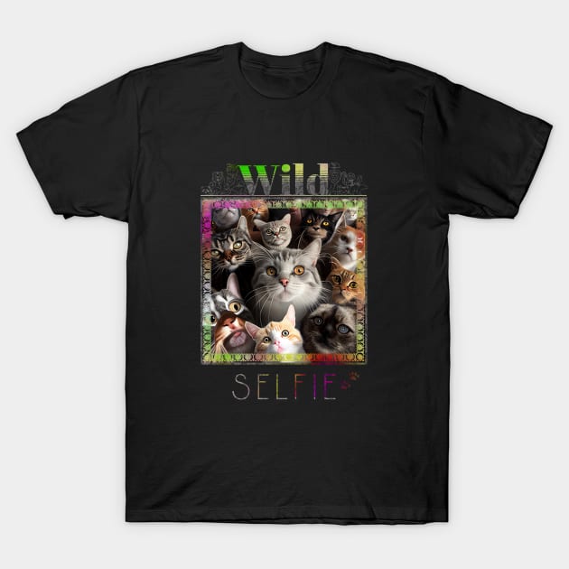Cat Pet Wild Nature Funny Happy Humor Photo Selfie T-Shirt by Cubebox